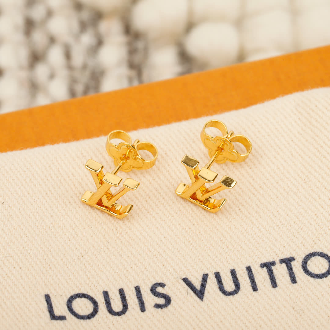 Louis Vuitton Gold Tone Earrings